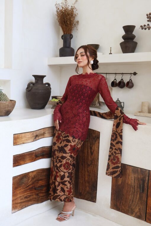 Kurung Melisa Burgundy