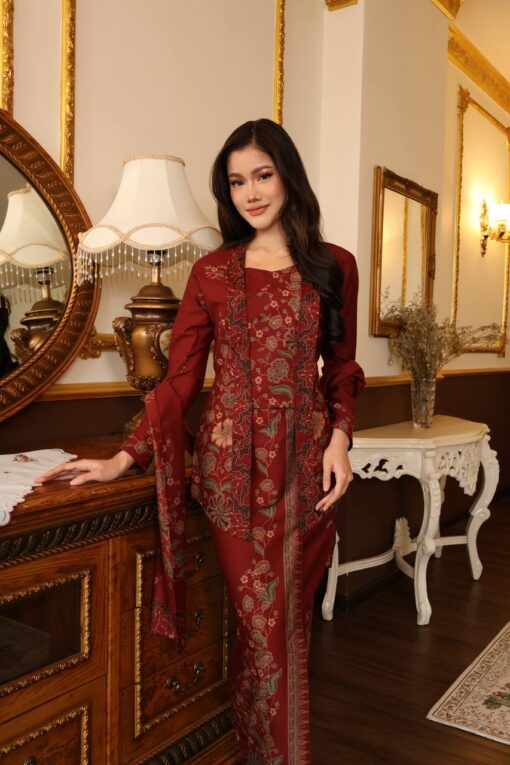 Kebaya Putri Dark Maroon - Image 2