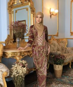 Kebaya Kuntum Wine Olive